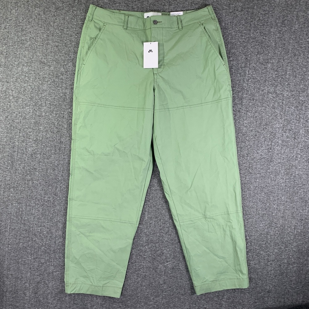 Nike SB Double Knee Pant Men 36x31 Green Standard Ripstop Baggy Skateboard NEW